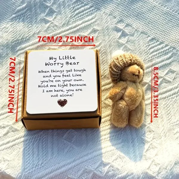 Pocket Worry Bear Plush with Encouragement Card Gift Box