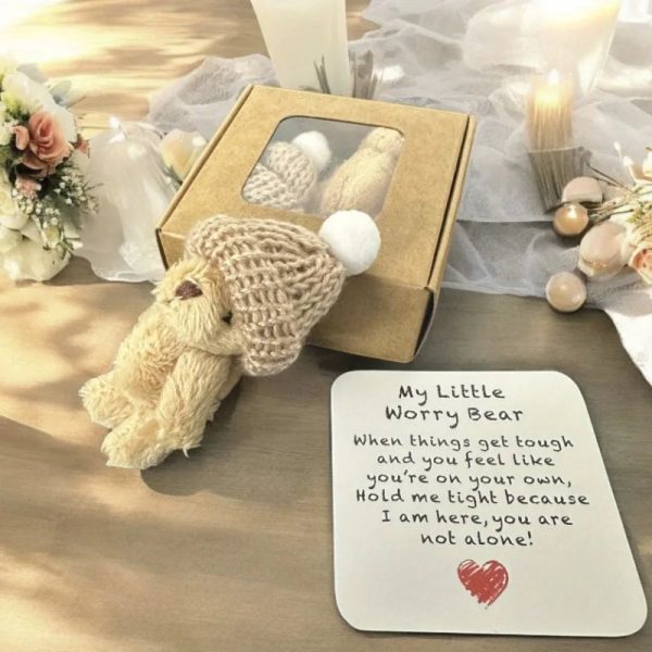 Pocket Worry Bear Plush with Encouragement Card Gift Box