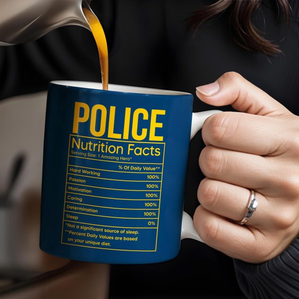 Police Nutrition Facts, Police Car And Police Badge - Personalized Custom Coffee Mug - OFC011_MG Police Nutrition Facts, Police Car And Police Badge - Personalized Custom Coffee Mug - OFC011_MG