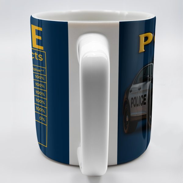 Police Nutrition Facts, Police Car And Police Badge - Personalized Custom Coffee Mug - OFC011_MG Police Nutrition Facts, Police Car And Police Badge - Personalized Custom Coffee Mug - OFC011_MG