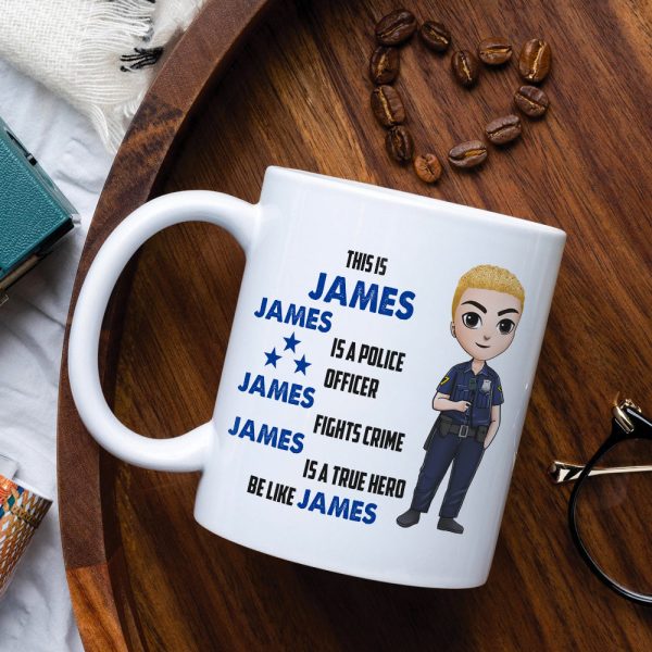 Police Officer Fights Crime True Hero Personalized Mug Police Officer Fights Crime True Hero Personalized Mug