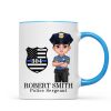 Police Thin Blue Line Personalized Mug, Appreciation Gift, Christmas Gift For Colleagues, Boss, Police Officers, Sheriff, Deputy Sheriff