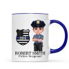 Police Thin Blue Line Personalized Mug, Appreciation Gift, Christmas Gift For Colleagues, Boss, Police Officers, Sheriff, Deputy Sheriff