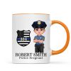 Police Thin Blue Line Personalized Mug, Appreciation Gift, Christmas Gift For Colleagues, Boss, Police Officers, Sheriff, Deputy Sheriff