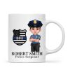Police Thin Blue Line Personalized Mug, Appreciation Gift, Christmas Gift For Colleagues, Boss, Police Officers, Sheriff, Deputy Sheriff