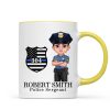 Police Thin Blue Line Personalized Mug, Appreciation Gift, Christmas Gift For Colleagues, Boss, Police Officers, Sheriff, Deputy Sheriff