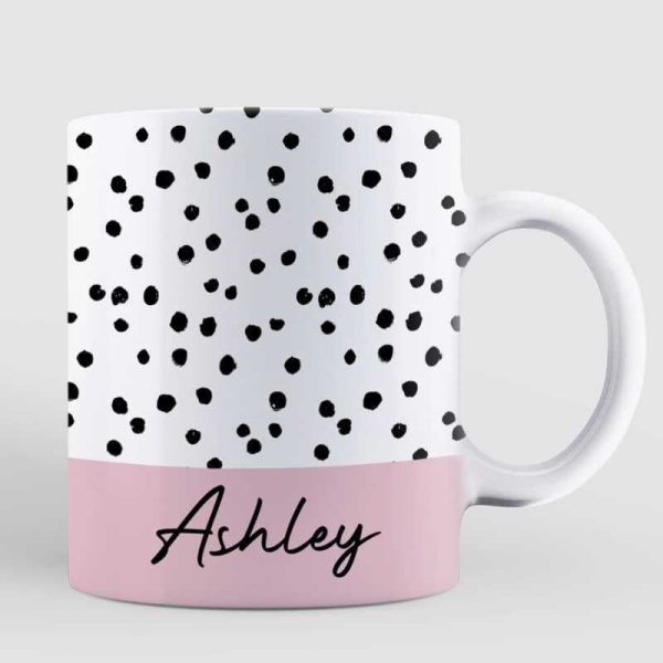 Polka Dot Name Mug Birthday Gift For Her Tea Coffee Lover Personalized Mug Polka Dot Name Mug Birthday Gift For Her Tea Coffee Lover Personalized Mug