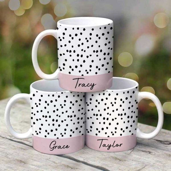 Polka Dot Name Mug Birthday Gift For Her Tea Coffee Lover Personalized Mug Polka Dot Name Mug Birthday Gift For Her Tea Coffee Lover Personalized Mug