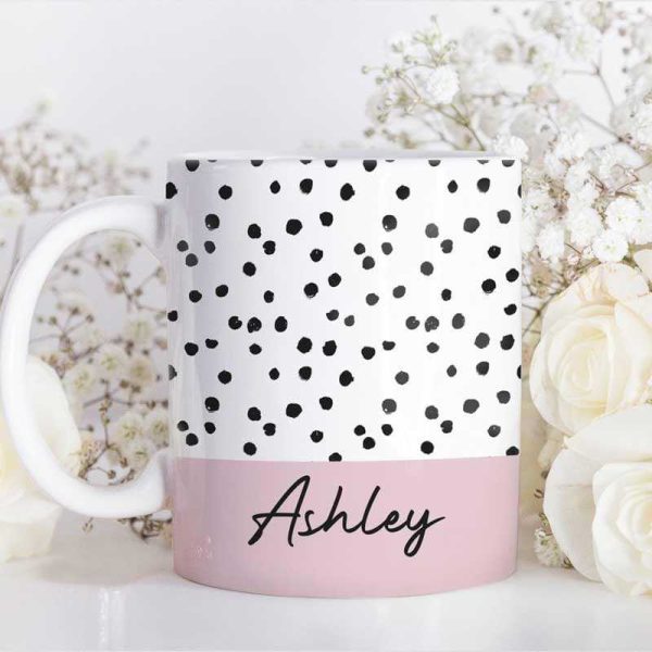 Polka Dot Name Mug Birthday Gift For Her Tea Coffee Lover Personalized Mug Polka Dot Name Mug Birthday Gift For Her Tea Coffee Lover Personalized Mug