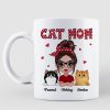 Polka Dot Pattern Doll Cat Mom Personalized Mug