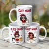 Polka Dot Pattern Doll Cat Mom Personalized Mug