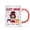 Polka Dot Pattern Doll Cat Mom Personalized Mug