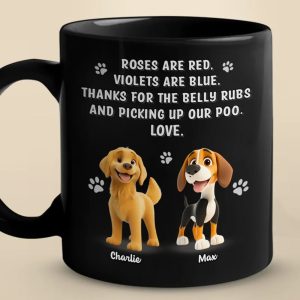 Poop Patrol Says Thank You - Dog Personalized Custom Black Mug - Gift For Pet Owners, Pet Lovers