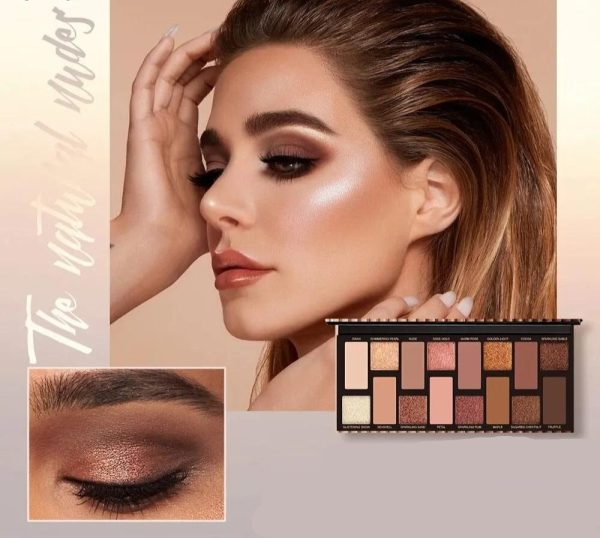 Popfeel 16-Shade Eyeshadow Palette Coral Color Scheme With Pearl & Matte Finishes