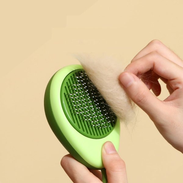 Portable Cat Grooming Massage Brush One-Button Remove