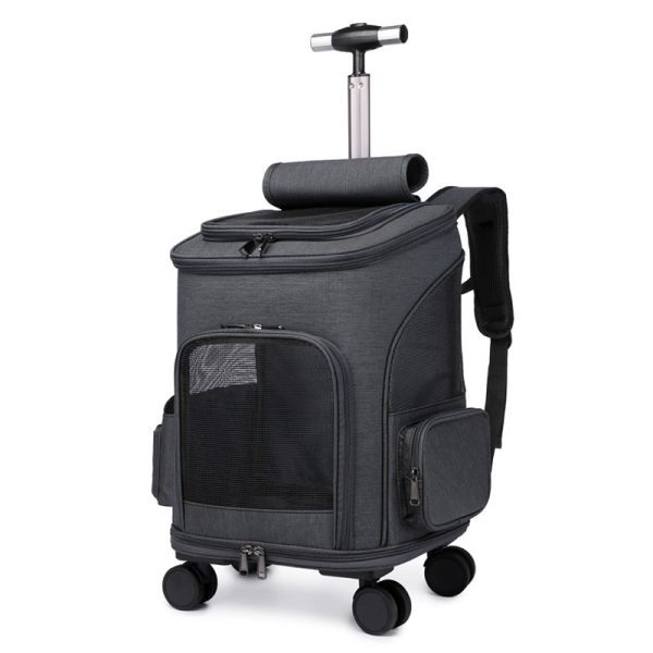 Portable Folding Pet Trolley With Convertible Backpack