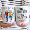 Posing Doll Mom And Daughter In House Background Personalized Mug Posing Doll Mom And Daughter In House Background Personalized Mug