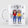 Posing Doll Mom And Daughter In House Background Personalized Mug Posing Doll Mom And Daughter In House Background Personalized Mug