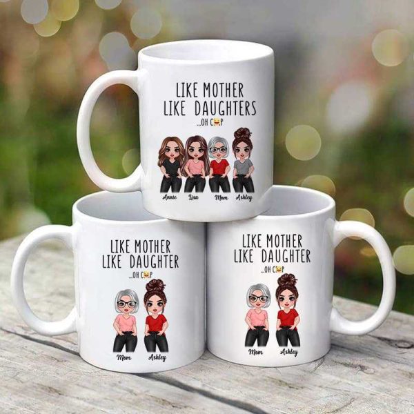Posing Doll Women Like Mother Like Daughter Gift Personalized Mug Posing Doll Women Like Mother Like Daughter Gift Personalized Mug