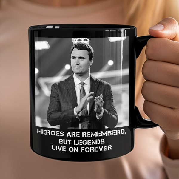 Pray For Charlie Kirk - Legends Live On Forever Black Mug LM32 65407 Pray For Charlie Kirk - Legends Live On Forever Black Mug LM32 65407