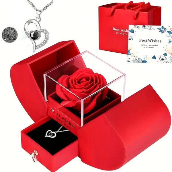 Preserved Rose Box with Necklace Gift Set Preserved Rose Box with Necklace Gift Set