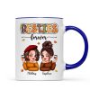 Pretty Besties Sisters Fall Season Pattern Personalized Mug