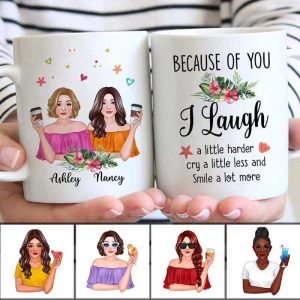 Pretty Cocktail Besties Gift For Best Friends Sisters Personalized Mug