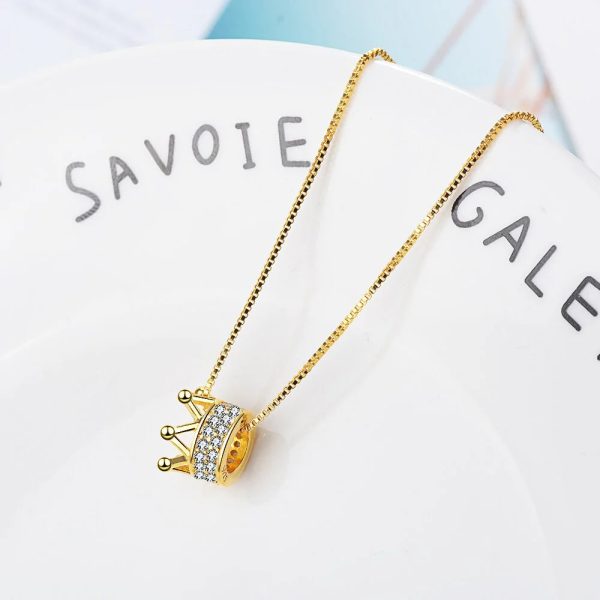 Princess Crown Cz Pendant Necklace: Unique Fine Jewelry For Women Princess Crown Cz Pendant Necklace: Unique Fine Jewelry For Women