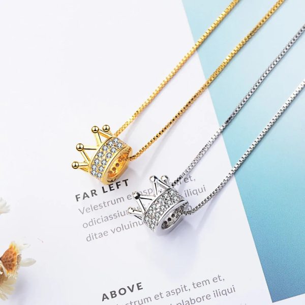 Princess Crown Cz Pendant Necklace: Unique Fine Jewelry For Women Princess Crown Cz Pendant Necklace: Unique Fine Jewelry For Women