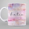 Printed Marble Glitter Texture Flowing Name Personalized Ceramic Coffee Mug