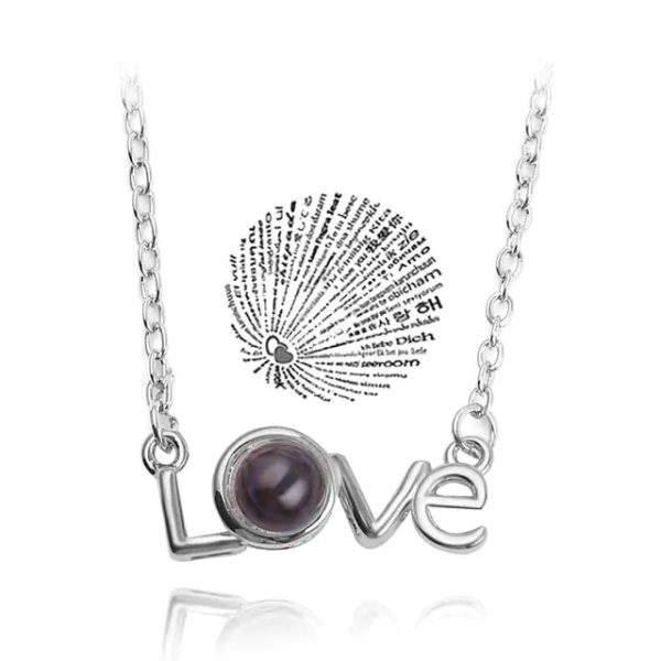 Projection Necklace 100 Languages I Love You Pendant Jewelry Projection Necklace 100 Languages I Love You Pendant Jewelry