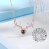 Projection Necklace 100 Languages I Love You Pendant Jewelry Projection Necklace 100 Languages I Love You Pendant Jewelry