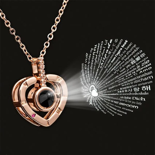 Projection Necklace 100 Languages I Love You Pendant Jewelry Projection Necklace 100 Languages I Love You Pendant Jewelry