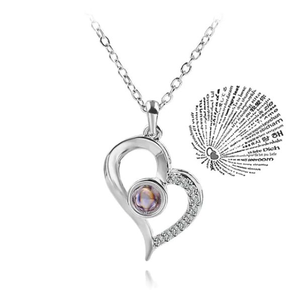Projection Necklace 100 Languages I Love You Pendant Jewelry Projection Necklace 100 Languages I Love You Pendant Jewelry