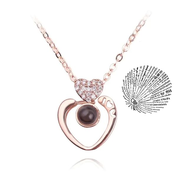 Projection Necklace 100 Languages I Love You Pendant Jewelry Projection Necklace 100 Languages I Love You Pendant Jewelry