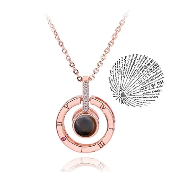 Projection Necklace 100 Languages I Love You Pendant Jewelry Projection Necklace 100 Languages I Love You Pendant Jewelry