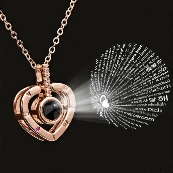 Projection Necklace 100 Languages I Love You Pendant Jewelry Projection Necklace 100 Languages I Love You Pendant Jewelry