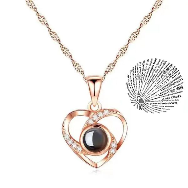 Projection Necklace 100 Languages I Love You Pendant Jewelry Projection Necklace 100 Languages I Love You Pendant Jewelry