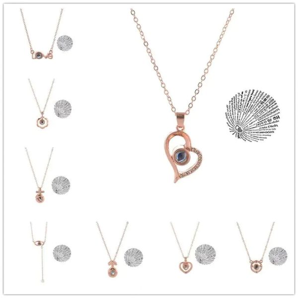 Projection Necklace 100 Languages I Love You Pendant Jewelry Projection Necklace 100 Languages I Love You Pendant Jewelry