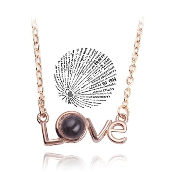Projection Necklace 100 Languages I Love You Pendant Jewelry Projection Necklace 100 Languages I Love You Pendant Jewelry