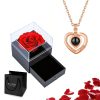 Projection Necklace Set With Rose Gift Box Projection Necklace Set With Rose Gift Box