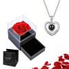 Projection Necklace Set With Rose Gift Box Projection Necklace Set With Rose Gift Box