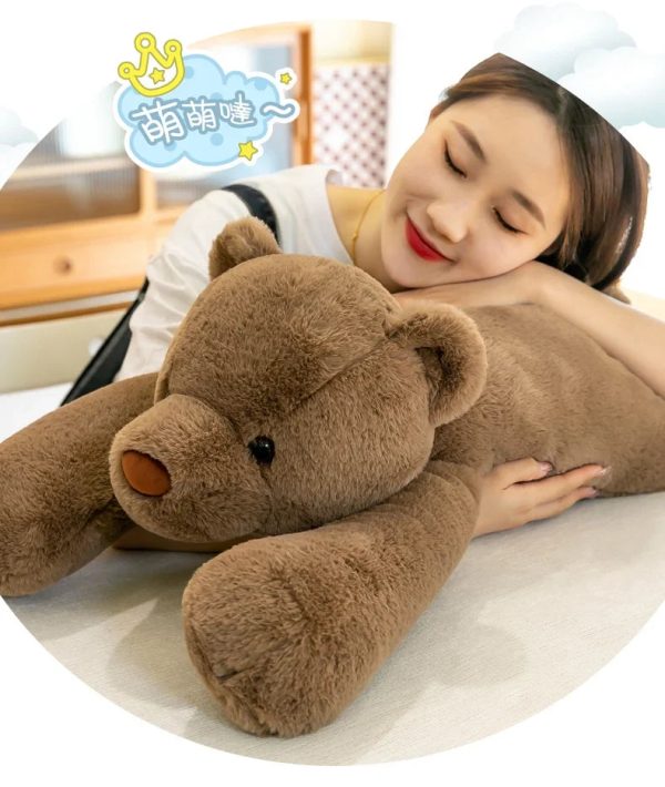 Prone Polar Bear Plush Toy - Soft, Weighted, Perfect Gift for Friends!