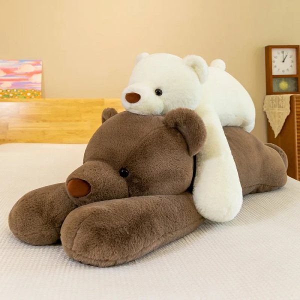 Prone Polar Bear Plush Toy - Soft, Weighted, Perfect Gift for Friends!