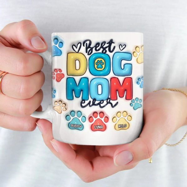 Proud Pet Mom - Dog & Cat Personalized Custom 3D Inflated Effect Printed Mug - Gift For Pet Owners, Pet Lovers
