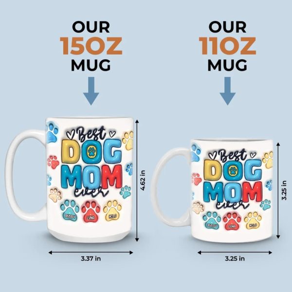 Proud Pet Mom - Dog & Cat Personalized Custom 3D Inflated Effect Printed Mug - Gift For Pet Owners, Pet Lovers
