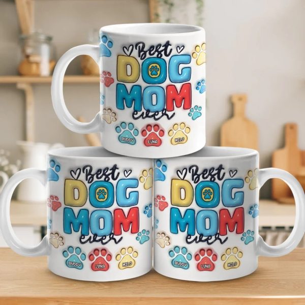 Proud Pet Mom - Dog & Cat Personalized Custom 3D Inflated Effect Printed Mug - Gift For Pet Owners, Pet Lovers