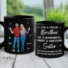 Proud To Call You My Sibling - Family Personalized Custom Black Mug - Gift For Family Members