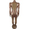 Puff Sleeve Hollow Out Sequin Bodycon Mini Dresses Puff Sleeve Hollow Out Sequin Bodycon Mini Dresses