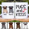 Pugs & Kisses Pug Dog Personalized Coffee Mug